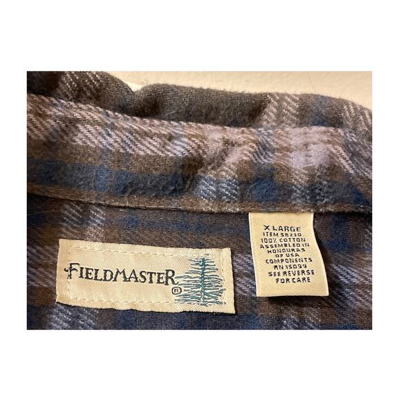 Fieldmaster Mens Size XL Heavyweight Flannel Button Down Shirt Outdoors Cotton - Picture 3 of 5